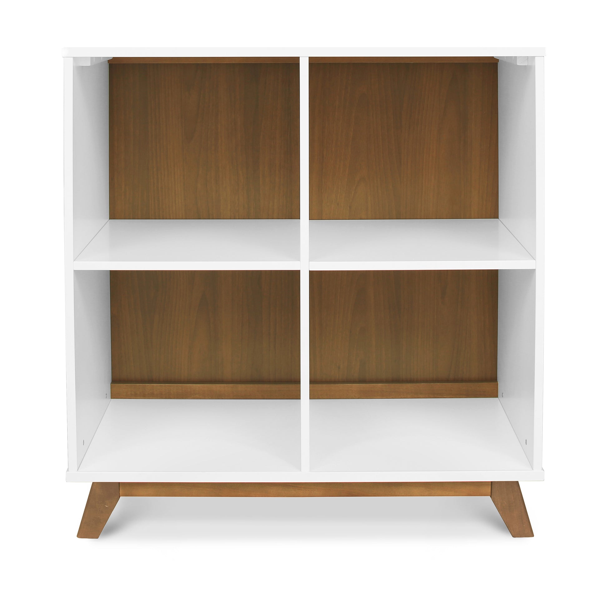 M22511WL,DaVinci,Otto Convertible Changing Table and Cubby Bookcase in White and Walnut