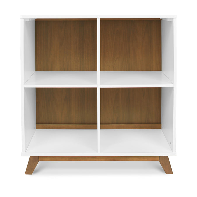 M22511WL,DaVinci,Otto Convertible Changing Table and Cubby Bookcase in White and Walnut