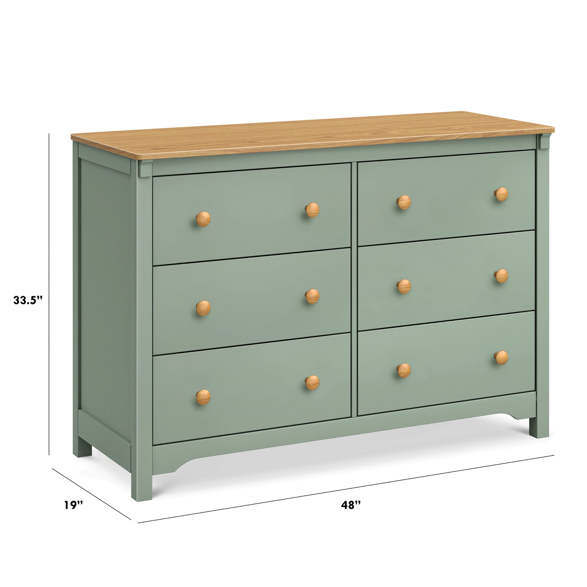 M27226LSHY,DaVinci,Shea 6-Drawer Dresser in Light Sage and Honey