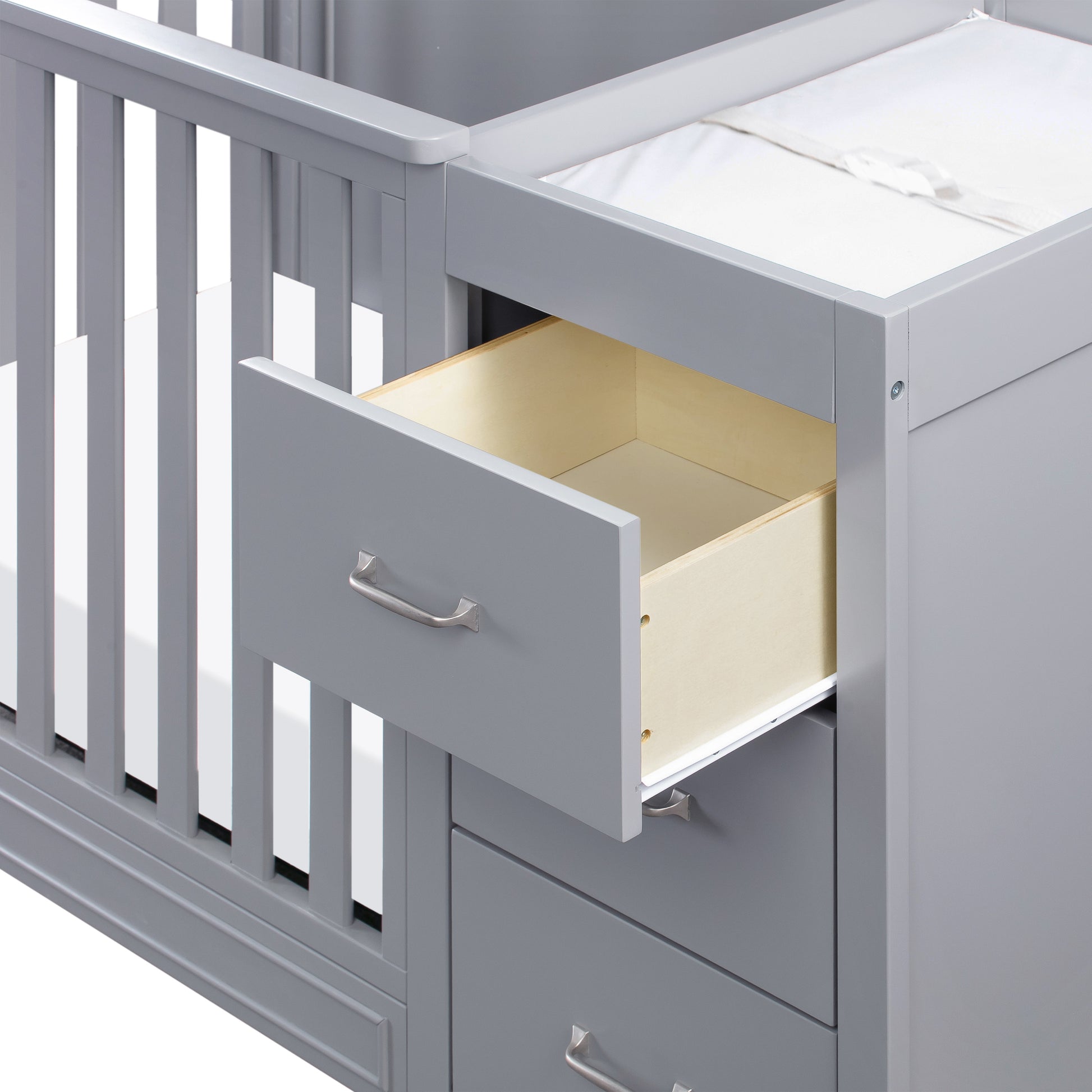 M12881G,DaVinci,Charlie 4-in-1 Convertible Mini Crib & Changer in Grey