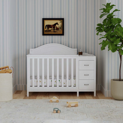 M12881W,DaVinci,Charlie 4-in-1 Convertible Mini Crib & Changer in White