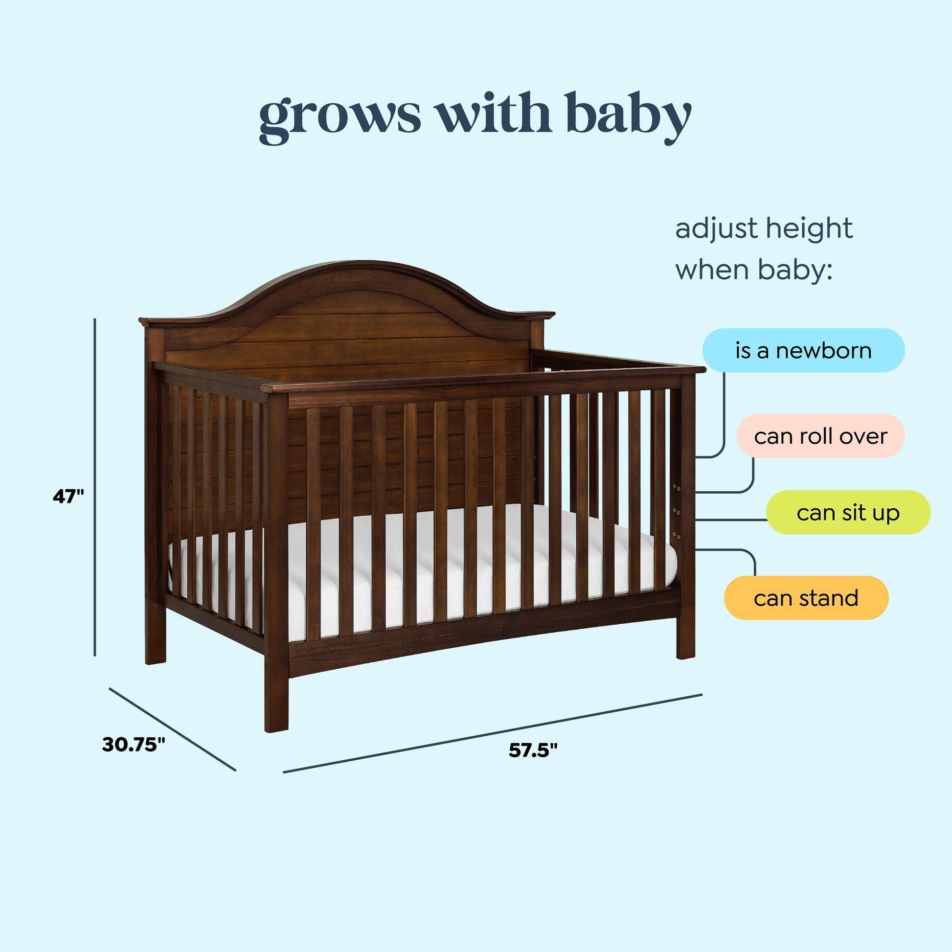 F16901Q,Nolan 4-in-1 Convertible Crib in Espresso