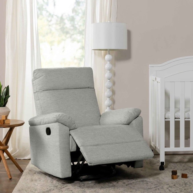 M24387FTG,DaVinci,Suzy Swivel Recliner in Frost Grey