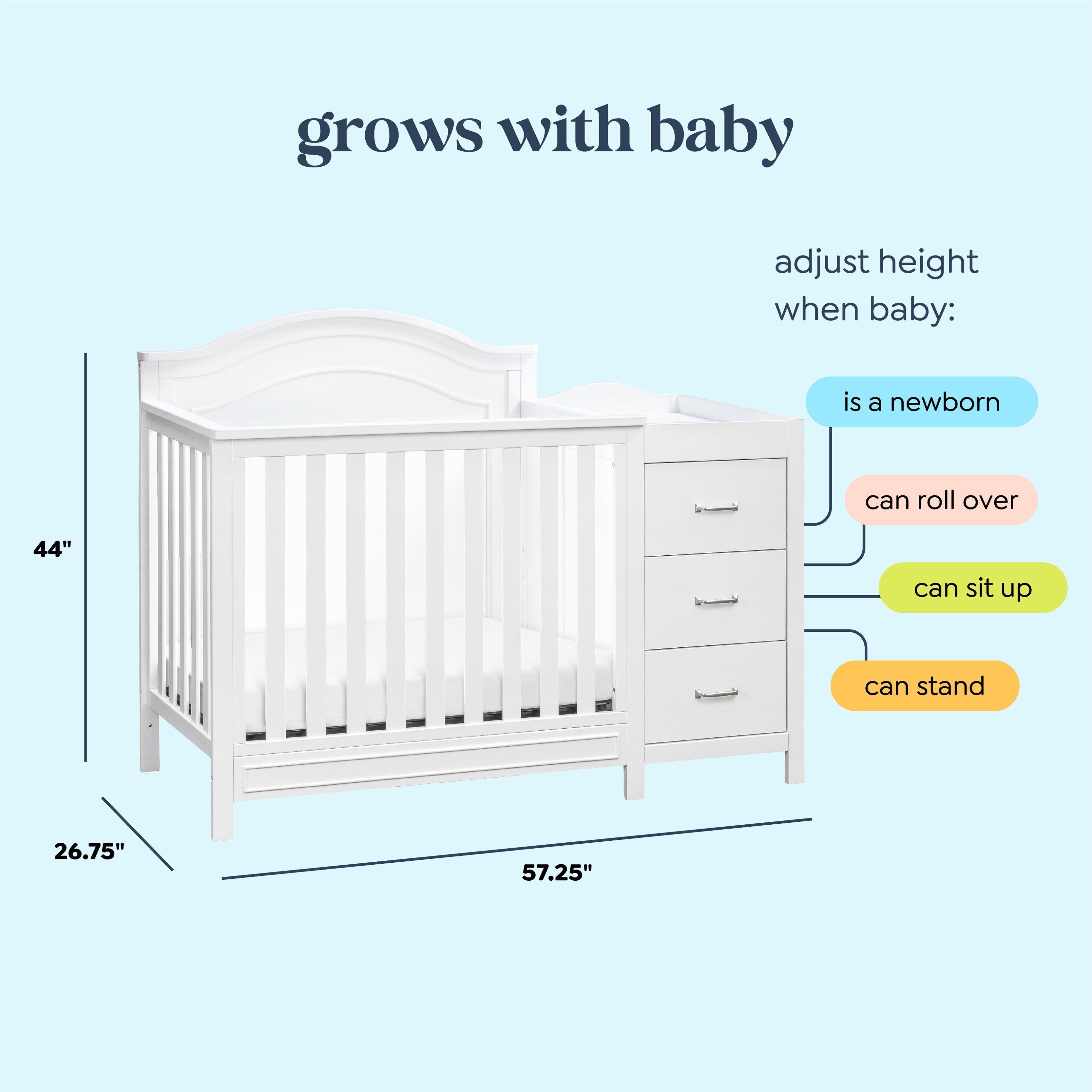 Mini crib changer combo online