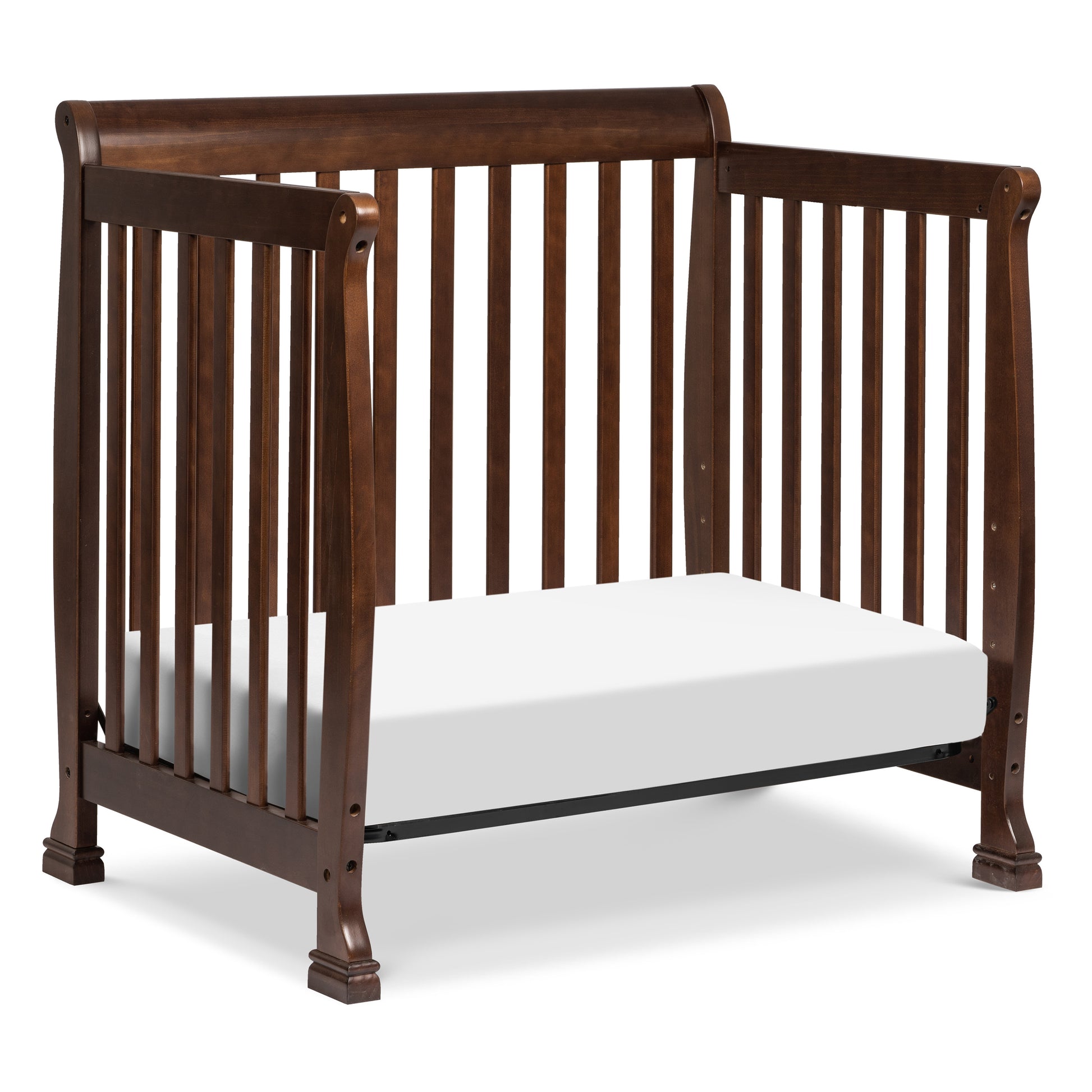 M5598Q,DaVinci,Kalani 4-in-1 Convertible Mini Crib in Espresso Finish