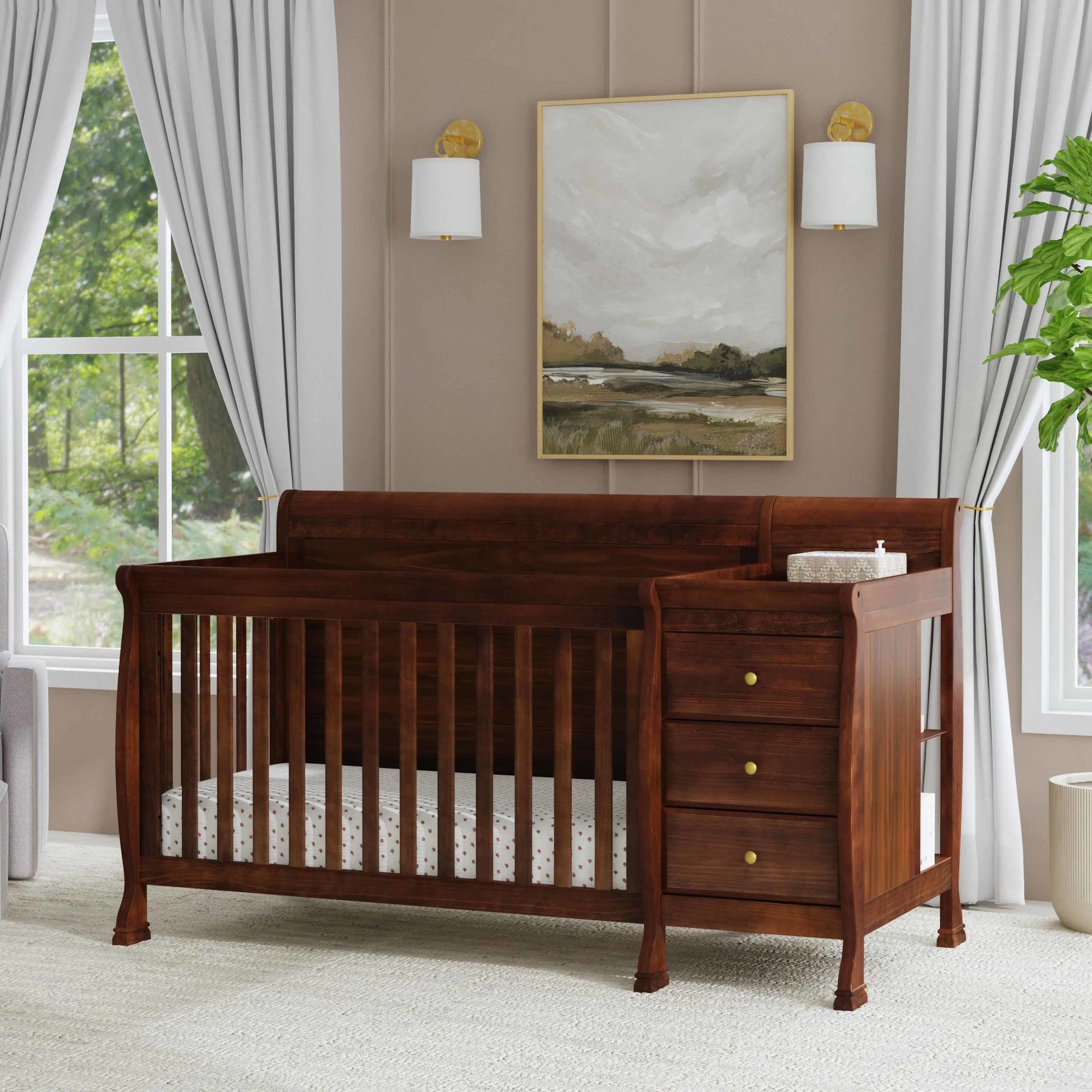 M5582Q,DaVinci,Kalani 4-in-1 Convertible Crib & Changer in Espresso