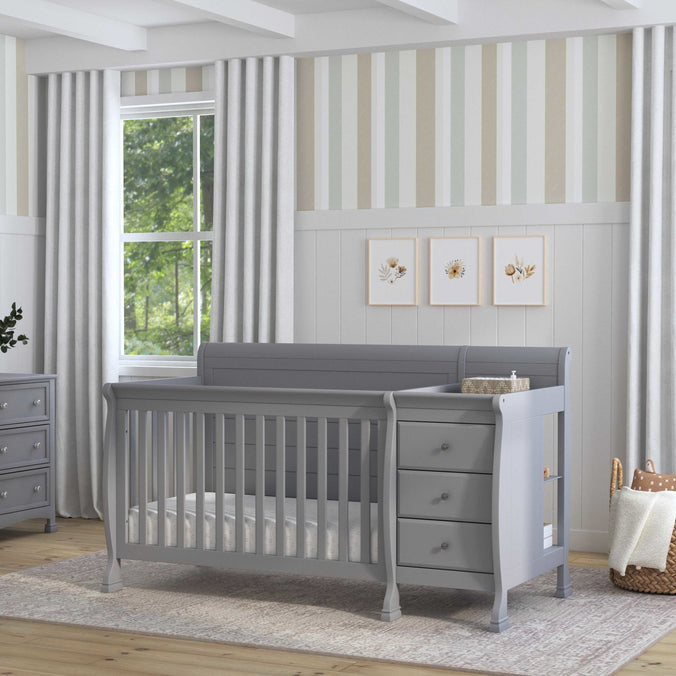 M5582G,DaVinci,Kalani 4-in-1 Convertible Crib & Changer in Grey