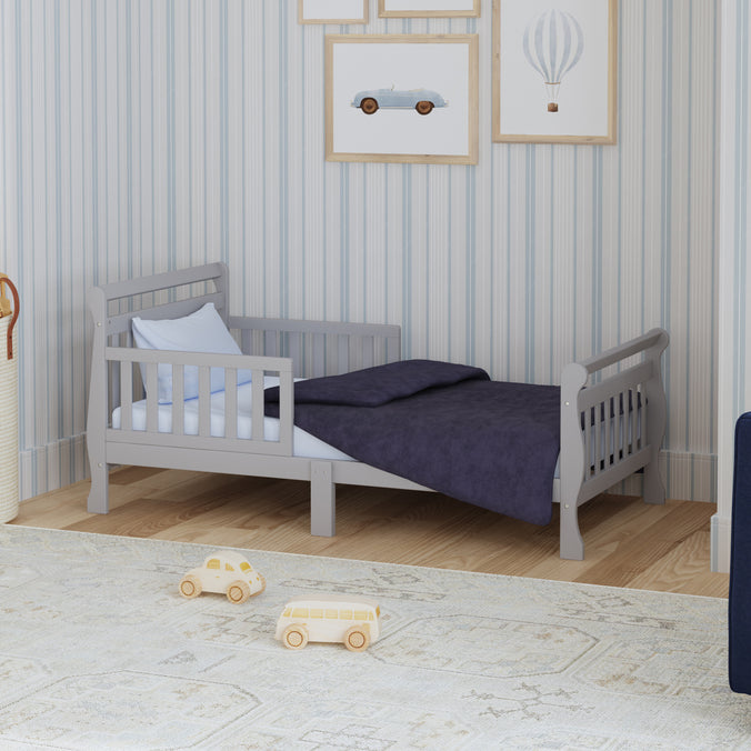 M2990G,DaVinci,Sleigh Toddler Bed in Grey Finish