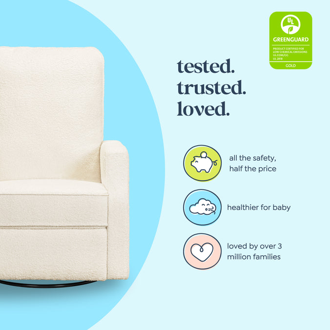 M33187CCB,DaVinci,Lucas Pillowback Swivel Recliner in Cozy Cream Boucle