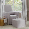 M11687GCM,DaVinci,Olive Glider and Ottoman in Grey Finish w/Cream Piping