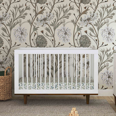 W4901WL,DaVinci,Marley 3-In-1 Convertible Crib in White Finish and Walnut Legs
