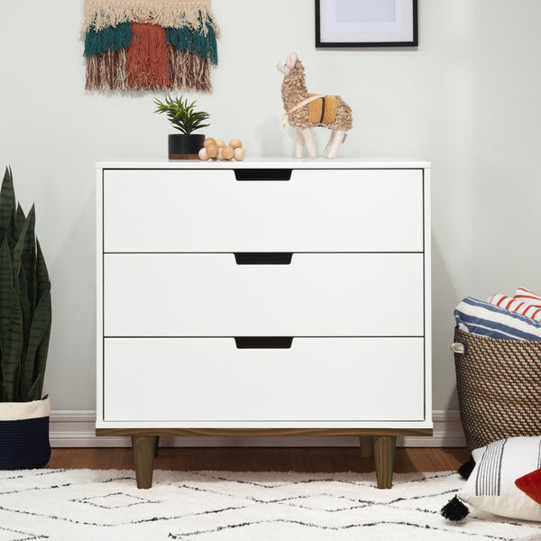 W4923WL,Marley 3-Drawer Dresser in White/Walnut