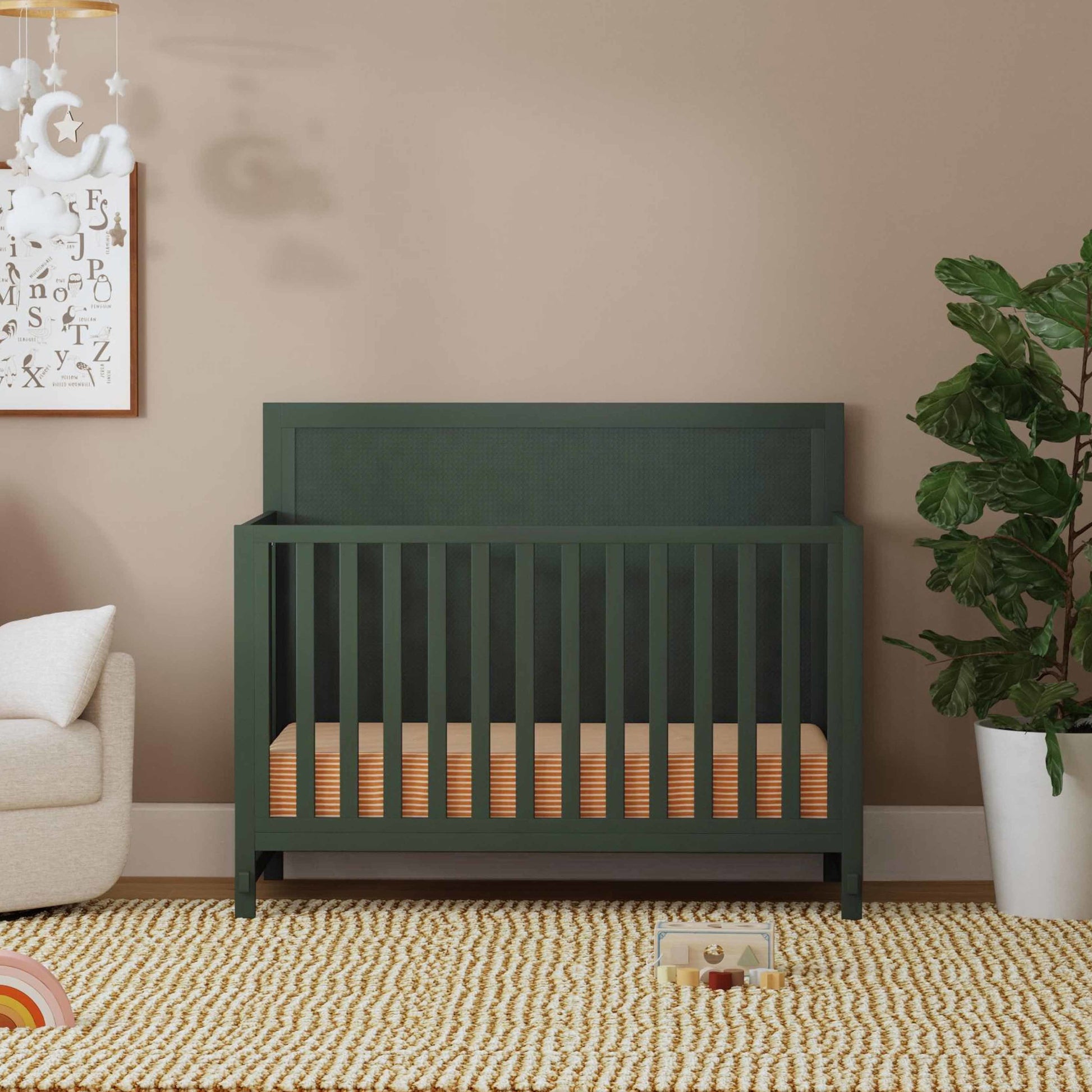 M24941FRGR,DaVinci,Margot 4-in-1 Convertible Crib in Forest Green