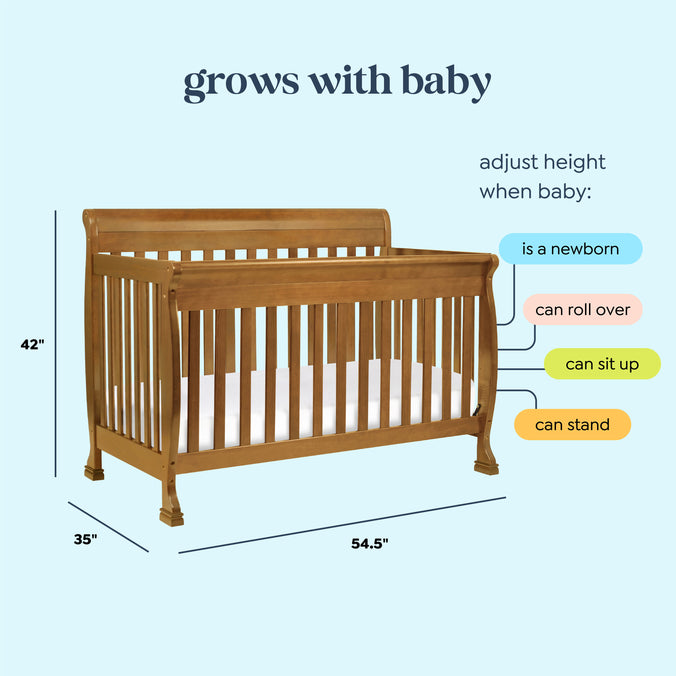 M5501CT,DaVinci,Kalani 4-in-1 Convertible Crib in Chestnut Finish