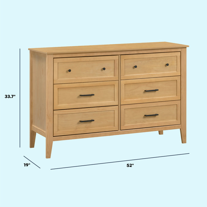 M24726HY,DaVinci,Sawyer Farmhouse 6-Drawer Dresser in Honey