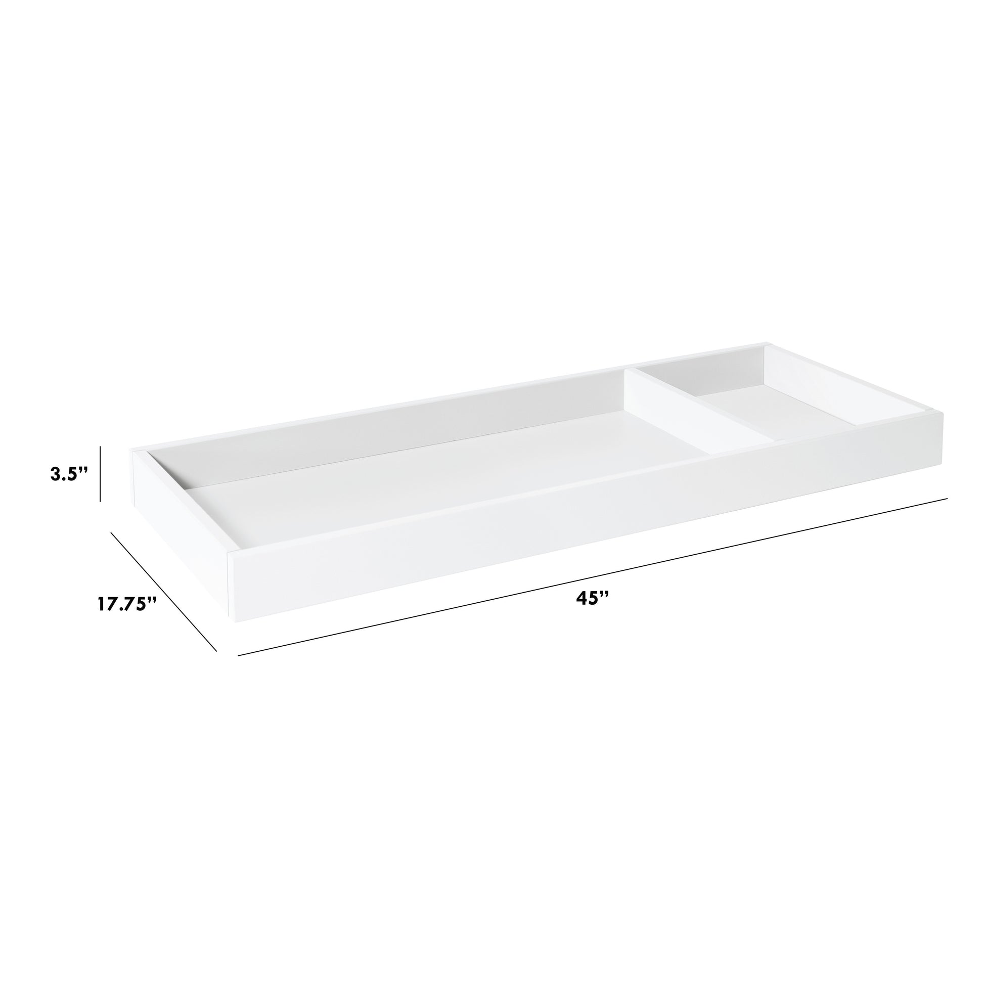 M0619W,The MDB Family,Universal Wide Removable Changing Tray in White Finish