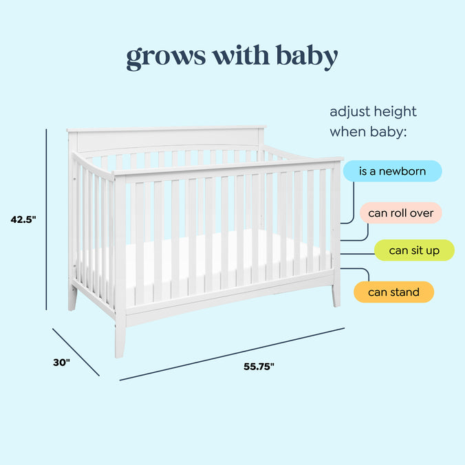 M9301W,DaVinci,Grove 4-in-1 Convertible Crib In White Finish