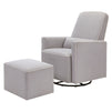 M11687GCM,DaVinci,Olive Glider and Ottoman in Grey Finish w/Cream Piping
