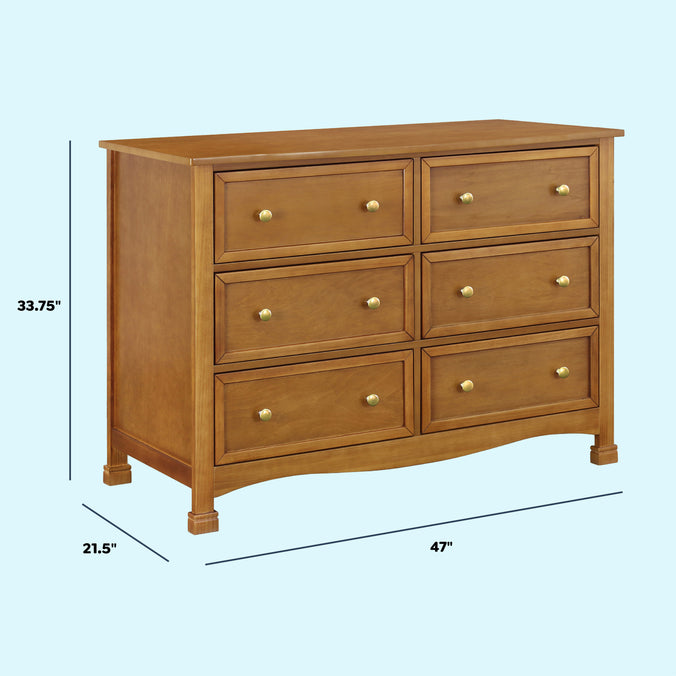 M5529CT,DaVinci,Kalani 6-Drawer Double Wide Dresser in Chestnut Finish