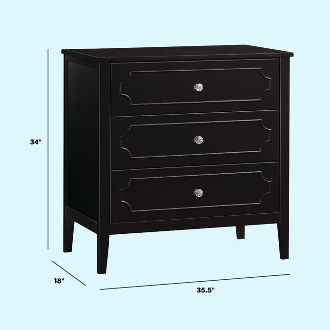 M11423E,DaVinci,Chloe Regency 3-Drawer Dresser in Ebony