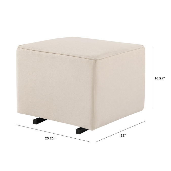 M13985CM,DaVinci,Davinci Universal Gliding Ottoman in Cream Finish with Cream Piping