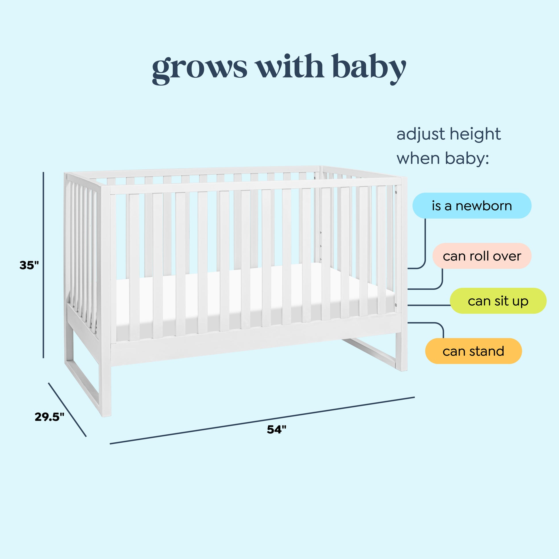 M25001W,DaVinci,Hunter 3-in-1 Convertible Crib in White