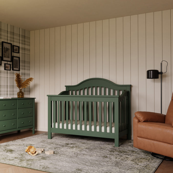 M5981FRGR,DaVinci,Jayden 4-in-1 Convertible Crib in Forest Green