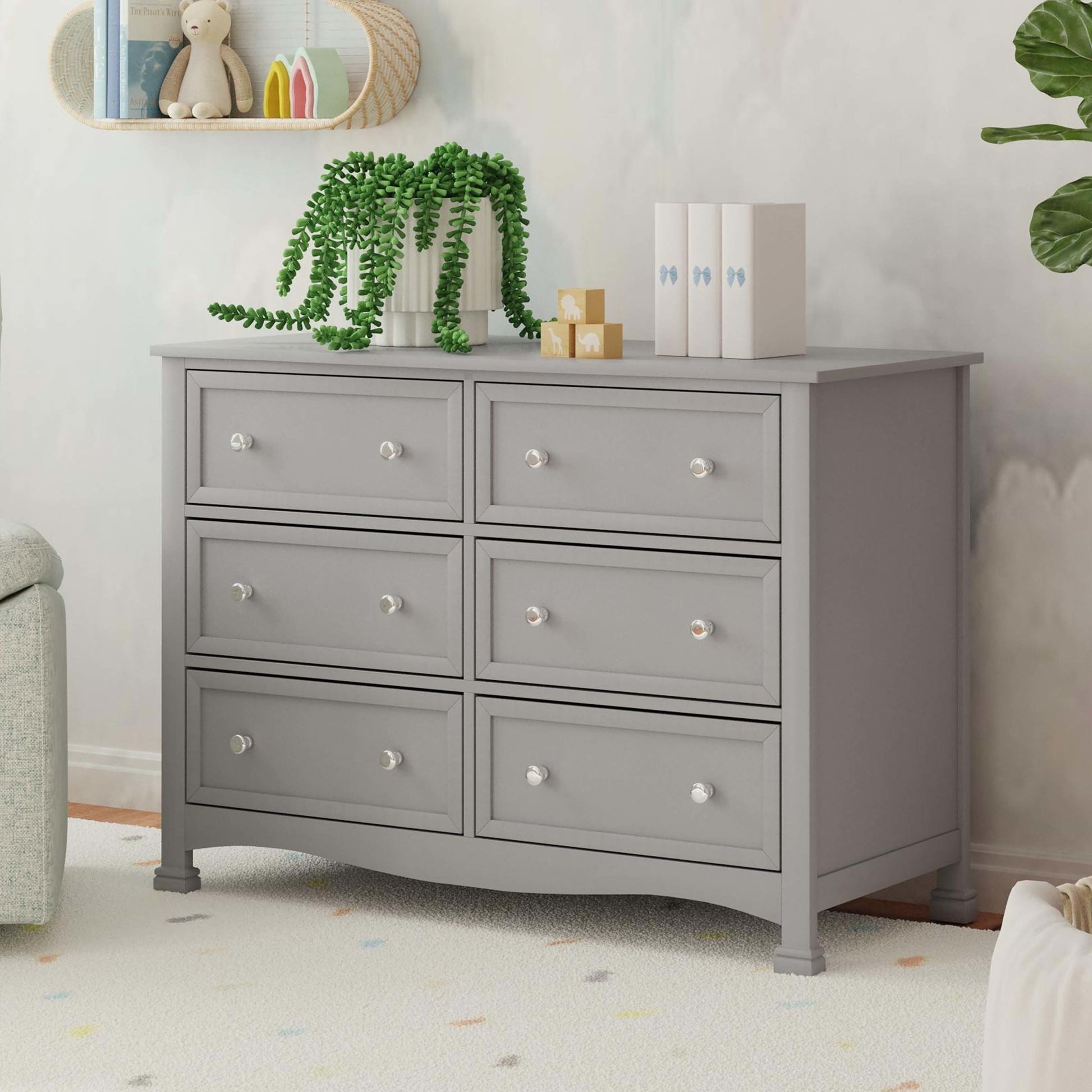 M5529G,DaVinci,Kalani 6-Drawer Double Wide Dresser in Grey Finish