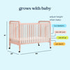 M7391BL,DaVinci,Jenny Lind Stationary Crib in Blush Pink Finish