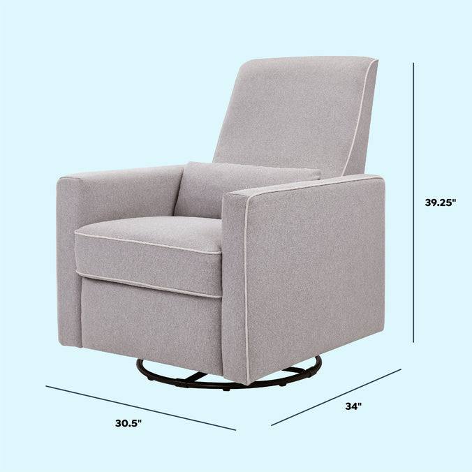 M10887GCM,DaVinci,Piper Recliner in Grey Finish w/Cream Piping