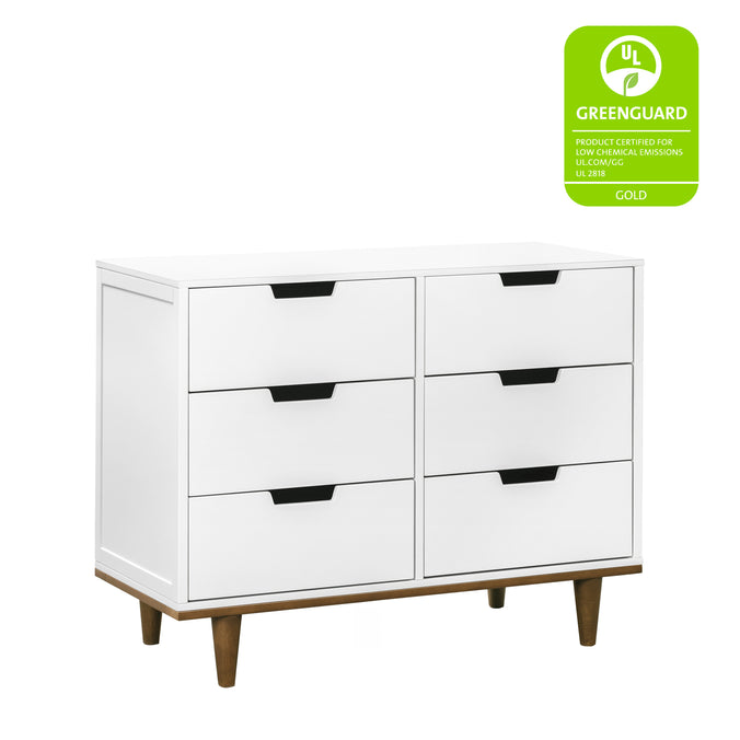 W4926WL,Marley 6-Drawer Double Dresser in White/Walnut