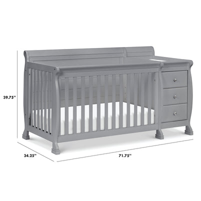 M5582G,Kalani 4-in-1 Convertible Crib & Changer in Grey