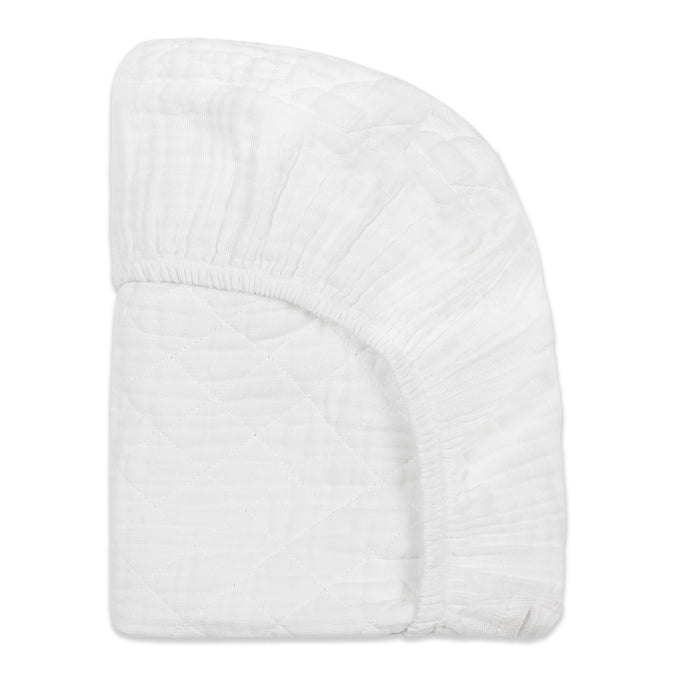 T29437,Babyletto,Plain White Quilted Muslin Changing Pad Cover in GOTS Certified Organic Cotton