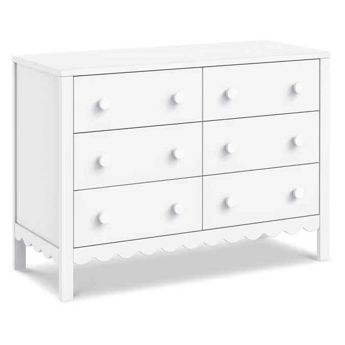 M27826W,Sammy Scallop 6-Drawer Dresser in White