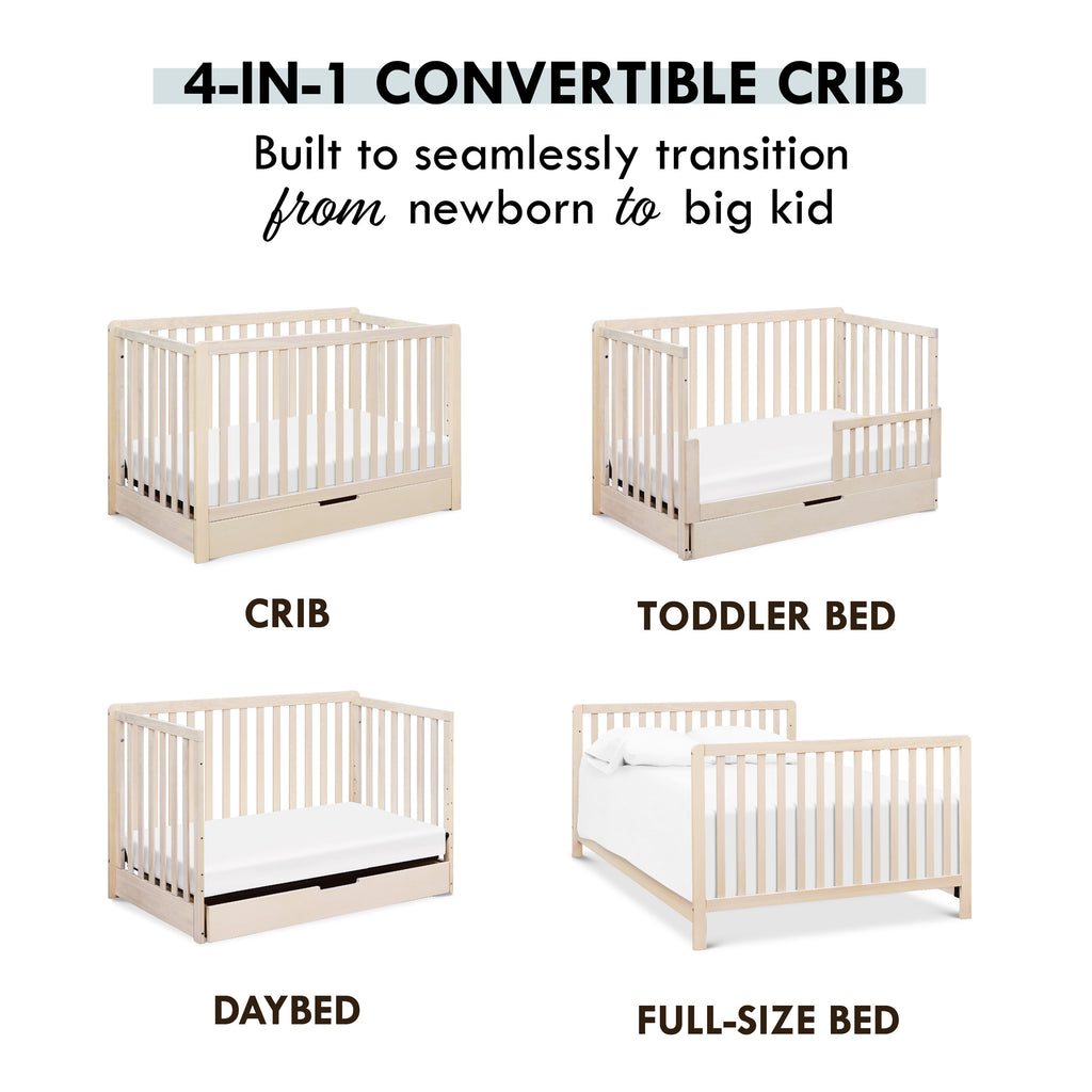 F11951NX,Colby 4-in-1 Convertible Crib w/ Trundle Drawer in Washed Natural