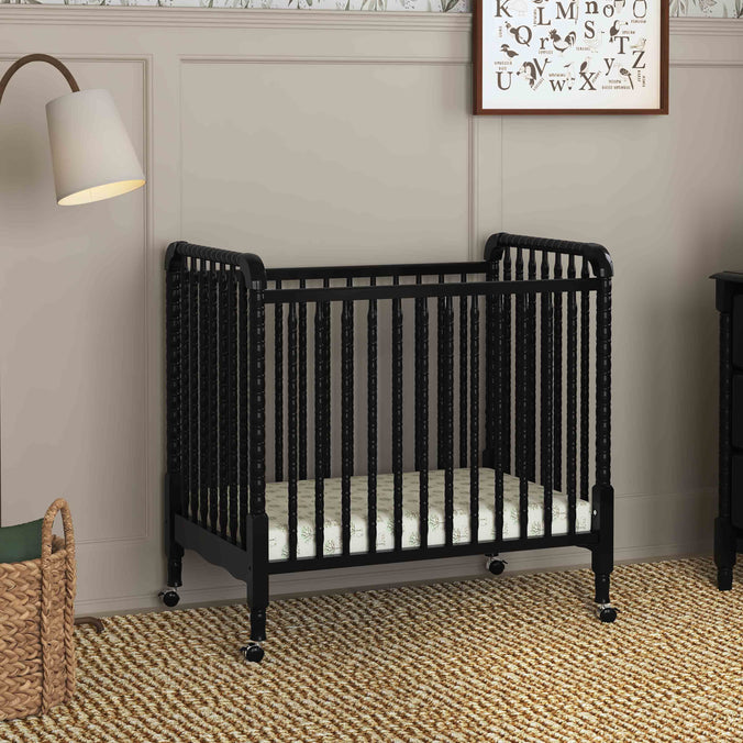 M7398E,DaVinci,Jenny Lind 3-in-1 Convertible Mini Crib in Ebony