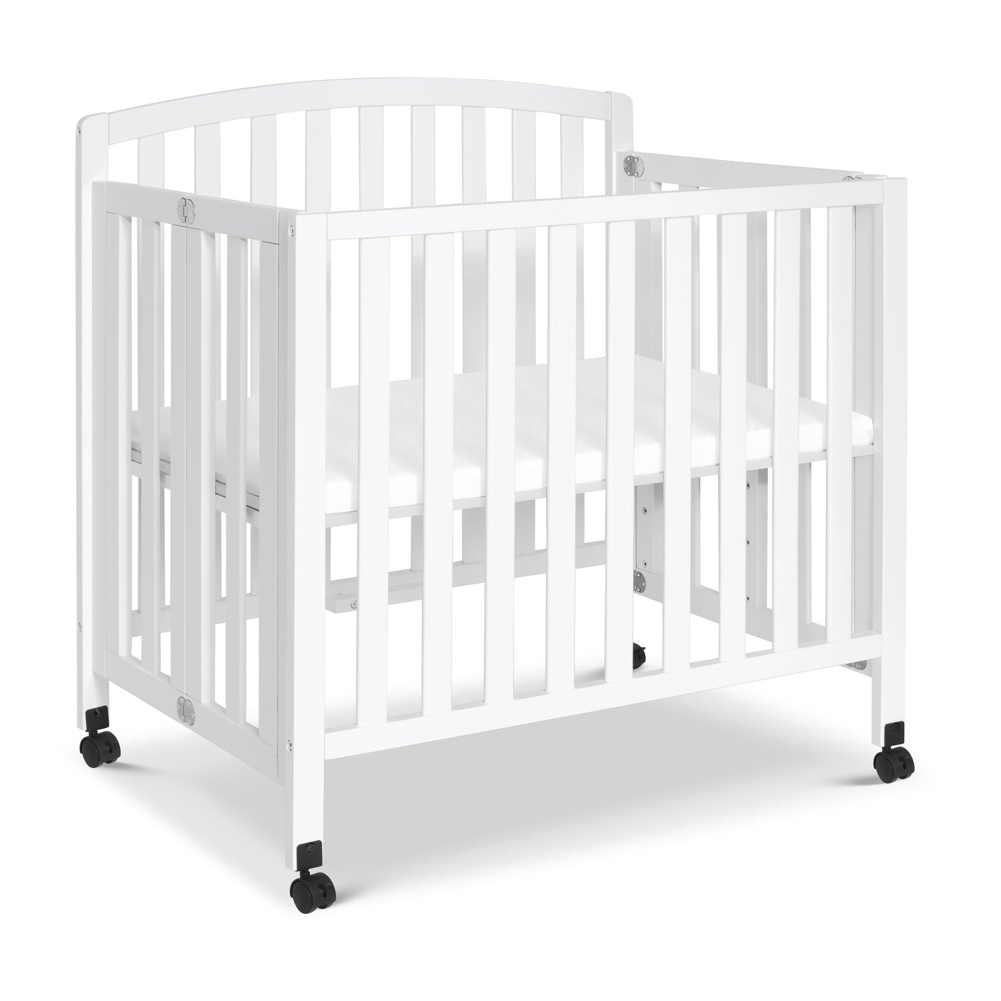 M18198W,DaVinci,Dylan Folding Portable 3-in-1 MiniCrib and TwinBed in White