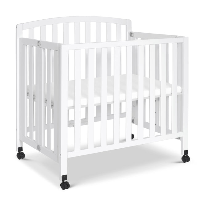 M18198W,DaVinci,Dylan Folding Portable 3-in-1 MiniCrib and TwinBed in White