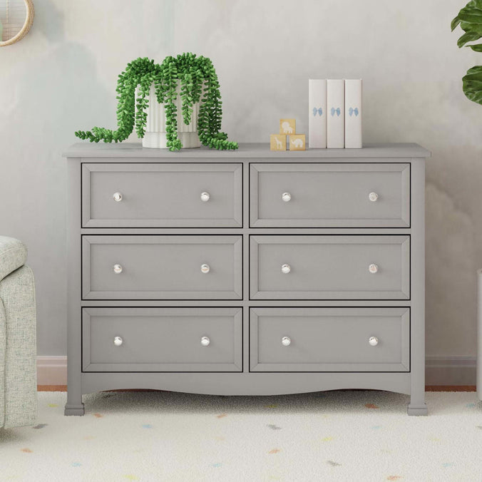 M5529G,DaVinci,Kalani 6-Drawer Double Wide Dresser in Grey Finish