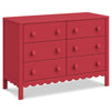 M27826TRD,Sammy Scallop 6-Drawer Dresser in Strawberry Red