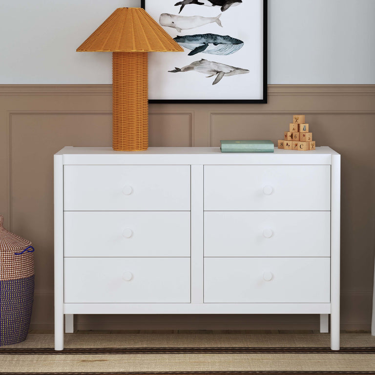 M25126W,DaVinci,Birdie 6-Drawer Dresser in White
