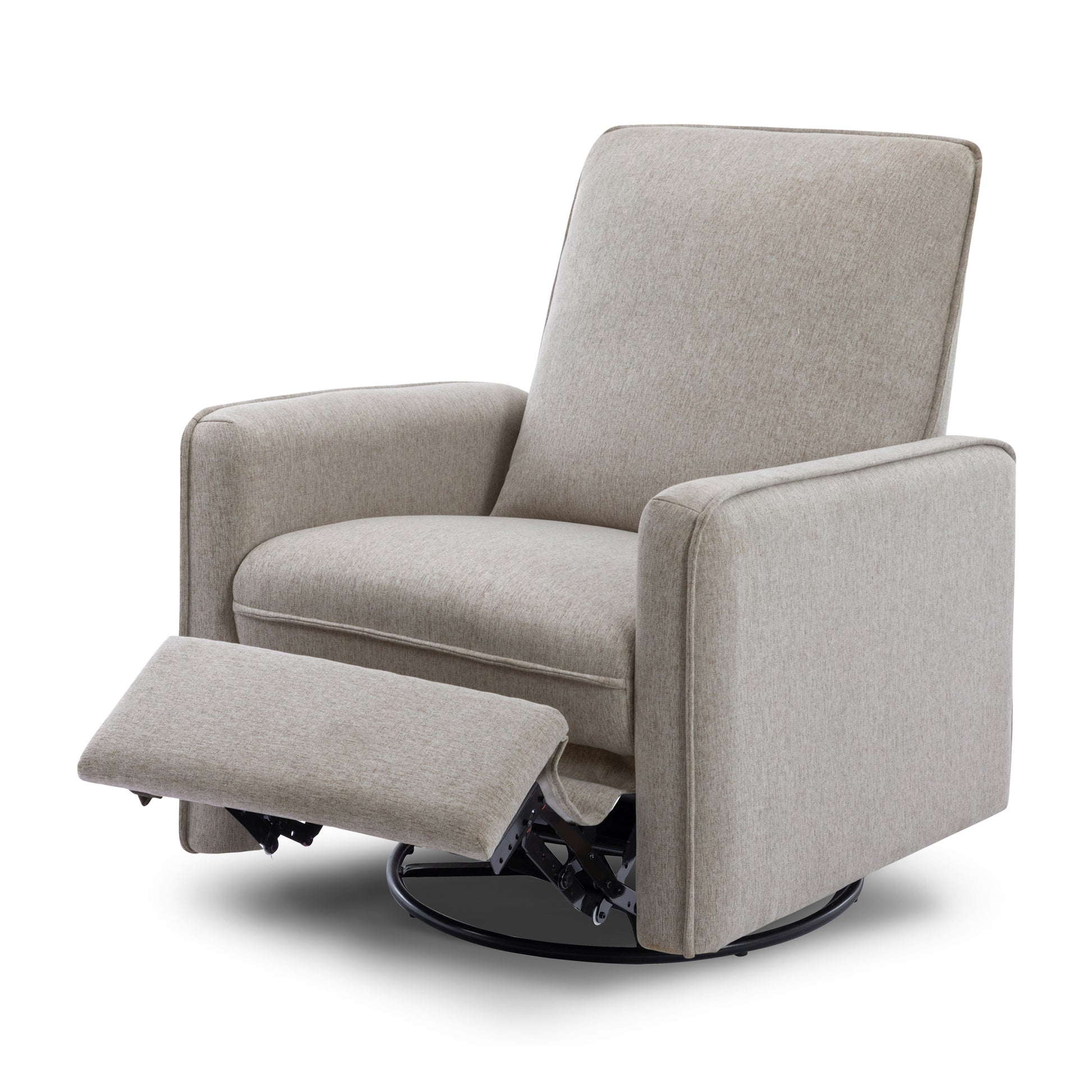 M19387PGEW,DaVinci,Penny Swivel Recliner in Performance Grey Eco-Weave