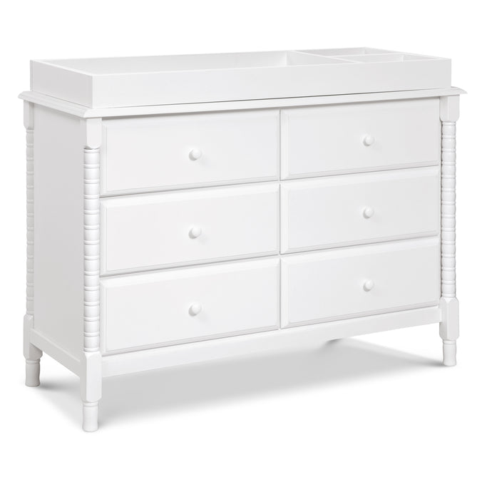 M7326W,DaVinci,Jenny Lind Spindle 6-Drawer Dresser in White