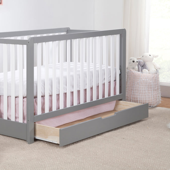 F11951GW,Carter's,Colby 4-in-1 Convertible Crib w/ Trundle Drawer in Grey and White