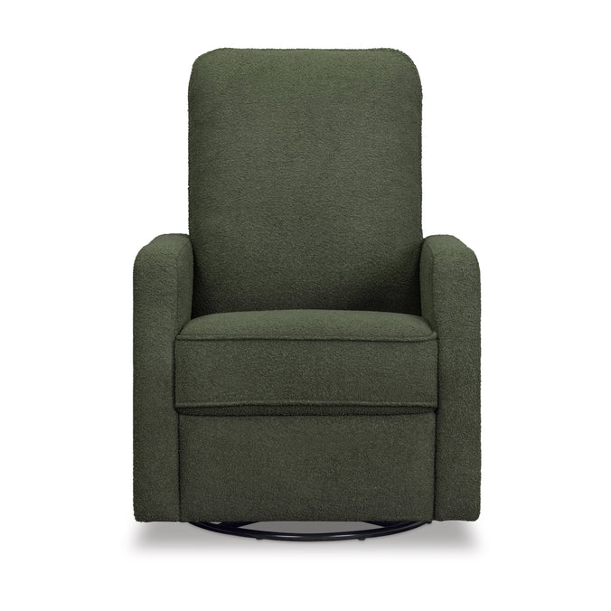 M33187COB,DaVinci,Lucas Pillowback Swivel Recliner in Cozy Olive Boucle