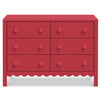 M27826TRD,Sammy Scallop 6-Drawer Dresser in Strawberry Red