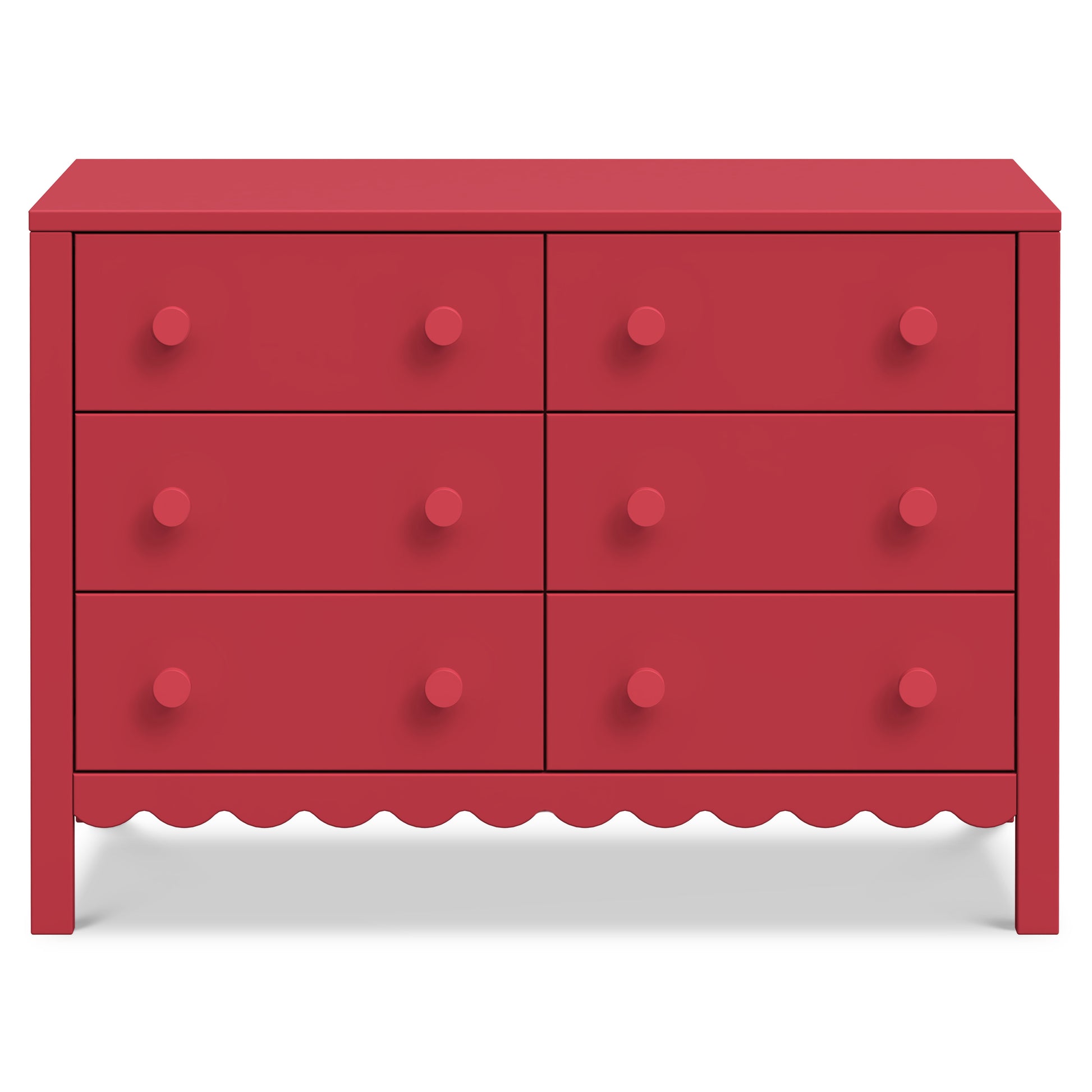 M27826TRD,DaVinci,Sammy Scallop 6-Drawer Dresser in Strawberry Red