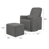 M11687GY,DaVinci,Olive Glider and Ottoman in Dark Grey Finish w/Dark Grey Piping