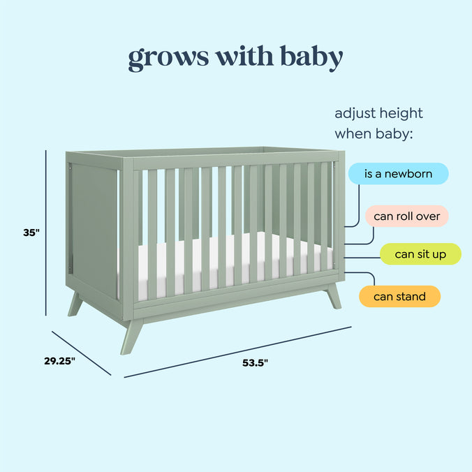 M22501LS,DaVinci,Otto 3-in-1 Convertible Crib in Light Sage