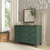 M12826FRGR,DaVinci,Charlie 6-Drawer Double Dresser in Forest Green